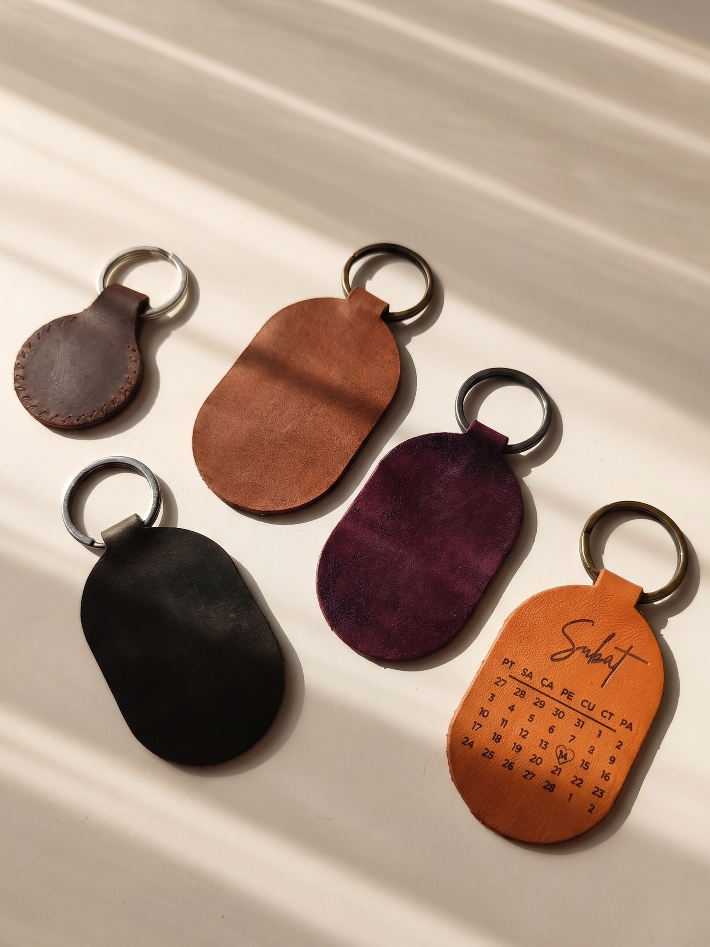 ANATOLIA LEATHER - Hakiki Deri El Yapımı Minimalist Anahtarlık