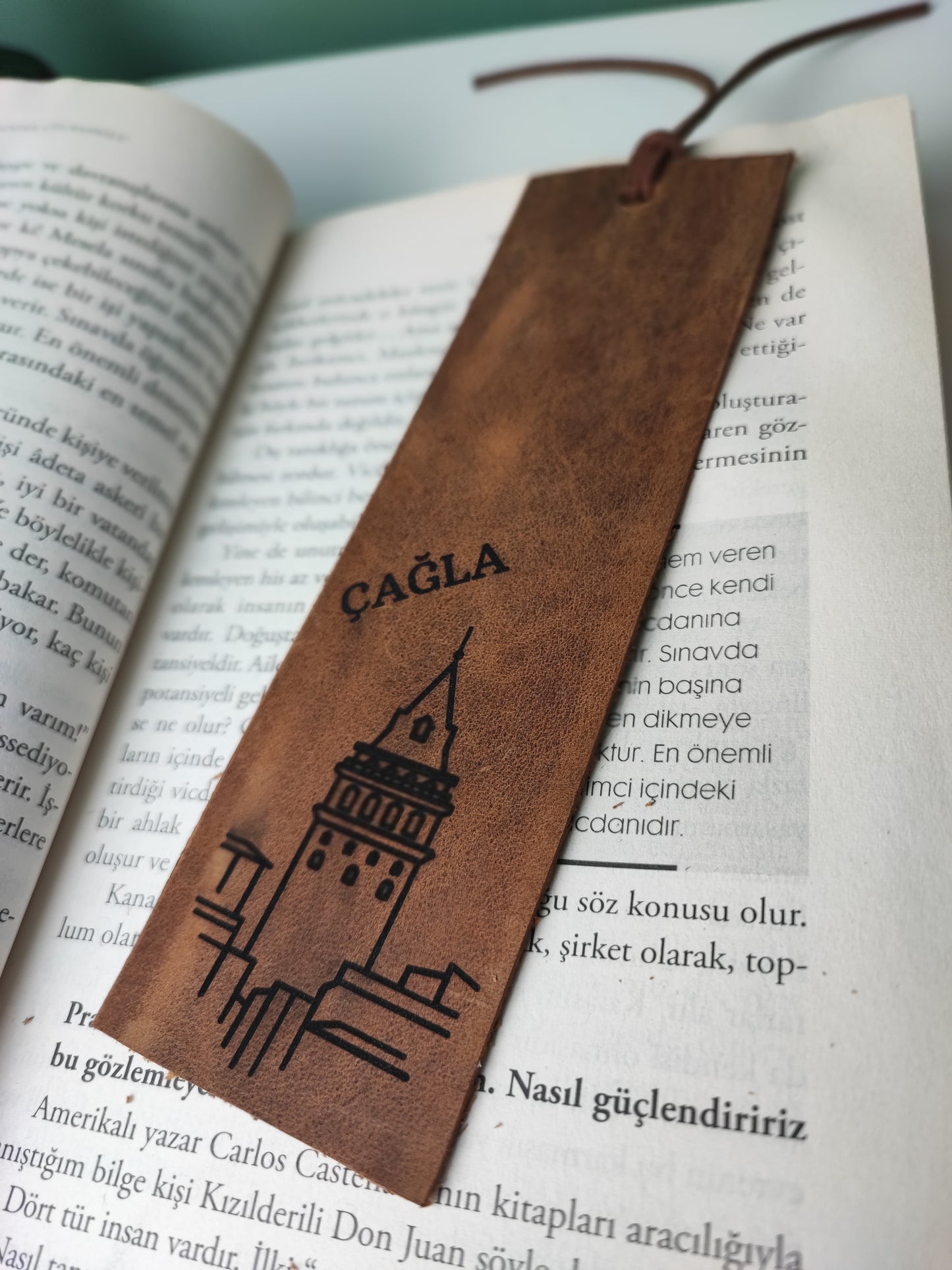 Kişiye Özel Hakiki Deri Kitap Ayracı - Premium Koleksiyon