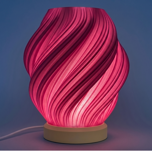 3D Baskı Modern Masa Lambası - Sarmal Dokulu & Masa Lambası