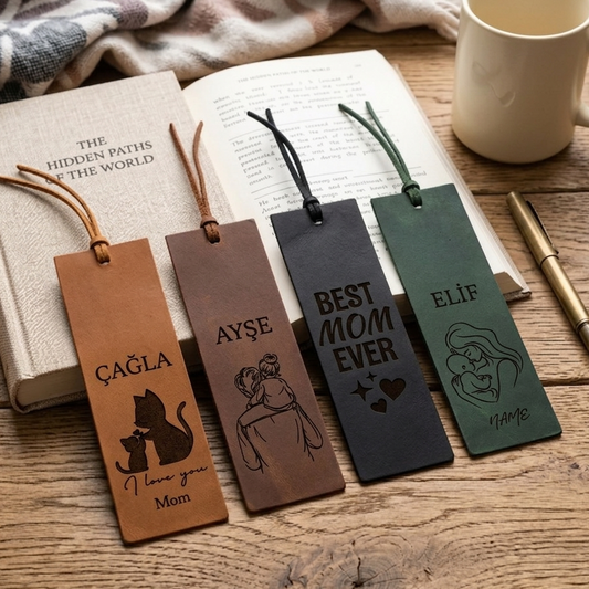 Kişiye Özel Hakiki Deri Kitap Ayracı - Premium Koleksiyon