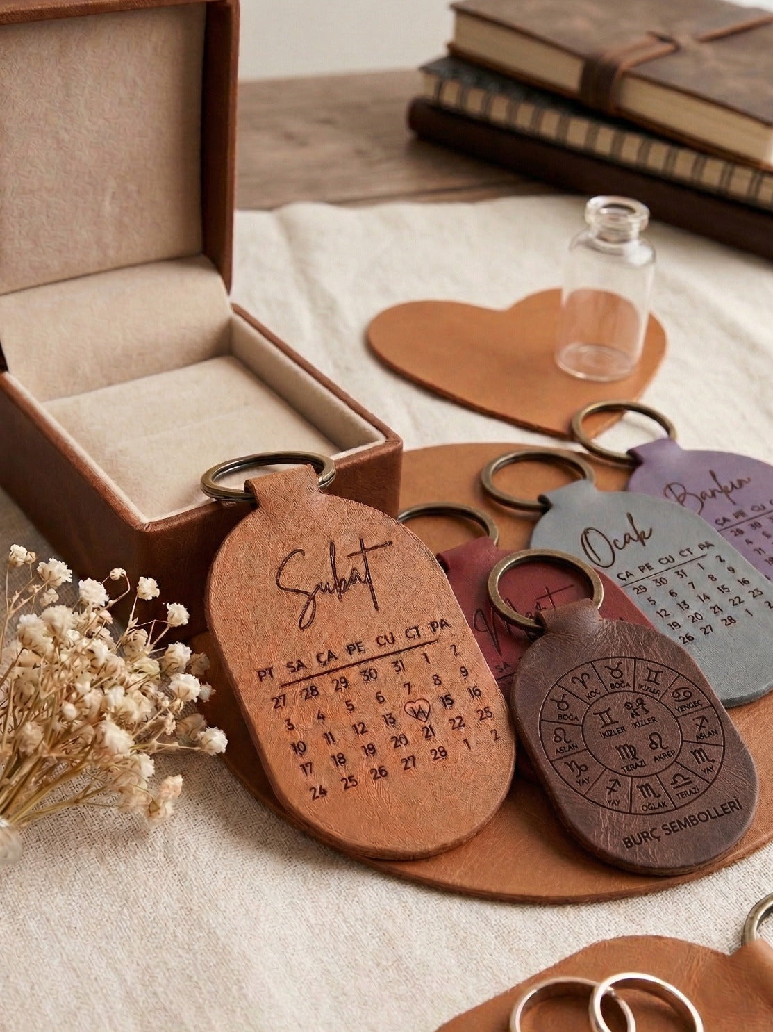 ANATOLIA LEATHER - Hakiki Deri El Yapımı Minimalist Anahtarlık