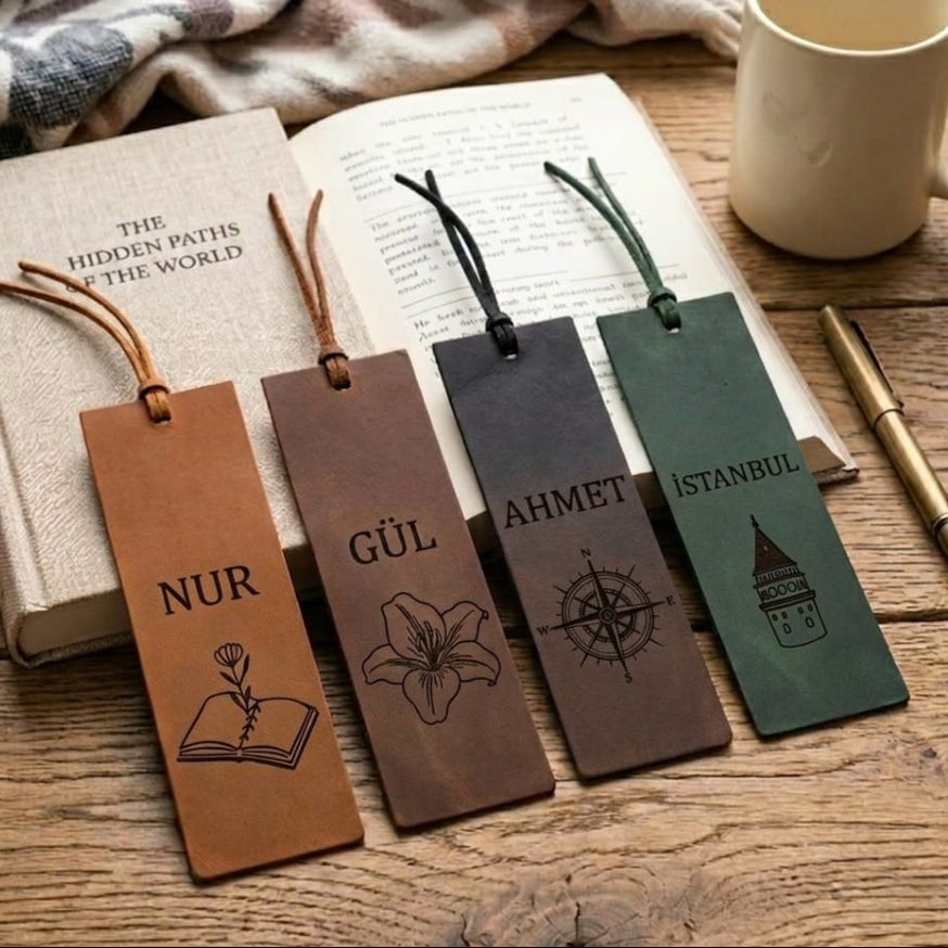 Kişiye Özel Hakiki Deri Kitap Ayracı - Premium Koleksiyon