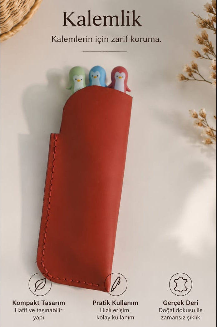 Hakiki Deri Minimalist Kalemlik